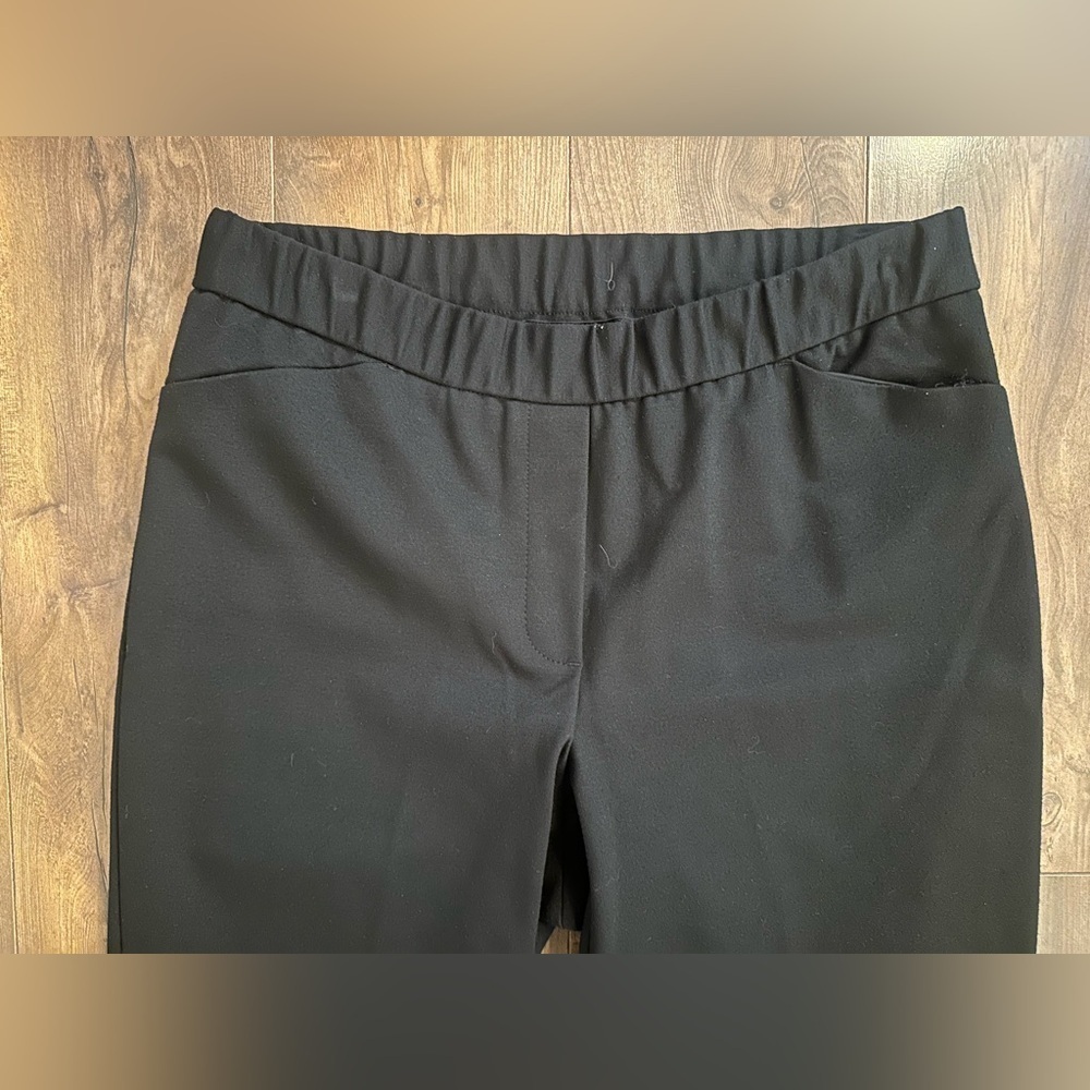 J. Jill Black Ponte Slim-Leg Pull-On Pants, Small - Picture 3 of 6